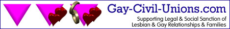 Gay-Civil-Unions.com is a website supporting legal and social sanction for Gay and Lesbian relationships and families, including civil unions, domestic partnerships, commitment ceremonies, holy unions, marriage, and adoption.  State-by-state and international information is available, along with news coverage and related links.